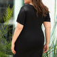 Black Wrap Ruched Short Sleeves Plus Size Mini Dress