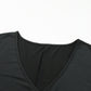 Black Wrap Ruched Short Sleeves Plus Size Mini Dress