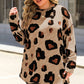 Plus Size Leopard Dropped Shoulder T-Shirt