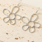 Silvery Alloy Hollowed Flower Hook Earrings