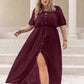 Plus Size Round Neck Half Sleeve Dress