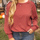 Redwood Burl Aztec Patchwork Drop Shoulder Plus Size High Low Sweatshirt