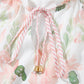Pink Plus Size Floral Print Striped Detail Short Summer Dress