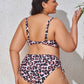 Plus Size Printed Wide Strap Two-Piece Swim Set