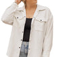 Beige Plus Size Textured Flap Pockets Jacket