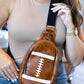 Brown Rugby PU Mini Crossbody Bag