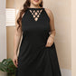 Plus Size Cutout Round Neck Sleeveless Dress