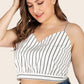 Plus Size Striped Tie-Back Cropped Cami