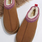 Chestnut Suede Contrast Print Plush Lined Snow Boots