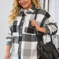 Gray Plus Size Checkered Button-Up Shacket