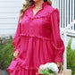 Rose Plus Size Ruffled Bubble Sleeve Dress