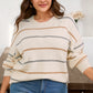 Multicolour Striped Drop Shoulder Plus Sweater
