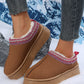 Chestnut Suede Contrast Print Plush Lined Snow Boots