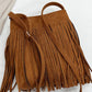 Suede Fringe Shoulder Bag