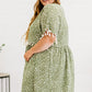 Green Plus size Leopard Tassel Dress