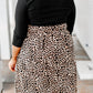 Black Ribbed Knit Leopard Plus Size Midi Dress