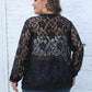 Plus Size Lace Open Front Cardigan