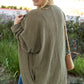 Seagrass Waffle Knit Drop Shoulder Open Front Pocketed Plus Size Cardigan