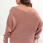 Plus Size One Shoulder Beaded Sweater