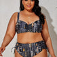 Plus Size Printed Wide Strap Two-Piece Swim Set