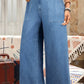 Ashleigh Blue Plus Size Elastic Waist Ruffled Wide Leg Denim Pants