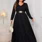 Honey Plus Size Cutout V-Neck Long Sleeve Maxi Dress