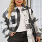 Gray Plus Size Checkered Button-Up Shacket
