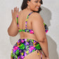 Plus Size Printed Wide Strap Two-Piece Swim Set