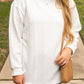 White Cable Textured Loose Plus Size Sweatshirt