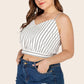 Plus Size Striped Tie-Back Cropped Cami