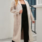 Plus Size Collared Neck Buttoned Longline Coat