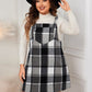 Plus Size Plaid Wide Strap Overall Dress