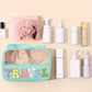 Mint Green TRAVEL Chenille Letter Clear PVC Makeup Bag