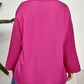 Honey Plus Size Contrast Color Roll-Tap Sleeve Shirt