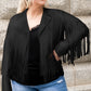 Plus Size Fringe Open Front Jacket