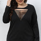 Plus Size Cutout Front Long Sleeve T-Shirt