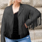 Plus Size Fringe Open Front Jacket