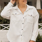 Beige Plus Size Textured Flap Pockets Jacket