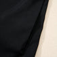 Black Plus Size Leopard Patchwork V Neck 3/4 Sleeve Ruffle Hem Mini Dress