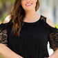 Black Cold Shoulder Lace Plus Size Dress