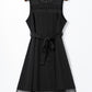 Black Plus Size Mesh Panel Skater Dress