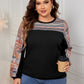 Honey Plus Size Printed Long Sleeve Sweatshirt