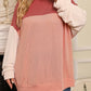 Mineral Red Plus Size Ribbed Colorblock Long Sleeve Top