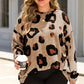 Plus Size Leopard Dropped Shoulder T-Shirt