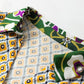 Green Plus Size Mixed Floral Patchwork V Neck Bracelet Sleeve Maxi Dress