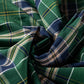 Green Plus Size Plaid Long Sleeve Notched Neck Shift Mini Dress