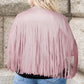 Plus Size Fringe Open Front Jacket