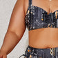 Plus Size Printed Wide Strap Two-Piece Swim Set