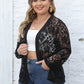 Plus Size Lace Open Front Cardigan