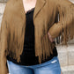 Plus Size Fringe Open Front Jacket